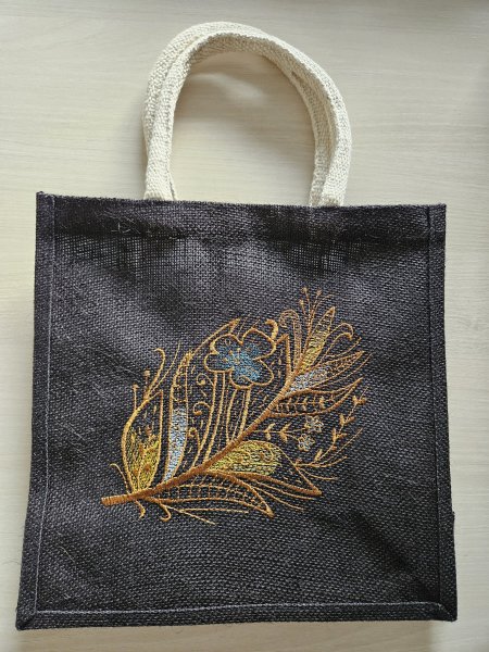 Cabas Plume Fleur Bleue