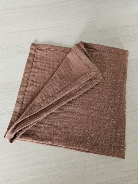 Serviette de table double gaze irisée Cognac