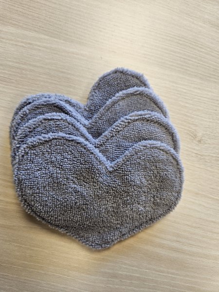 Lingette démaquillante lavable Gris - Lot de 2